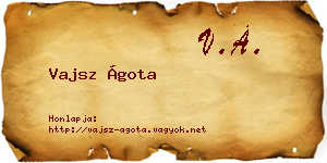 Vajsz Ágota névjegykártya